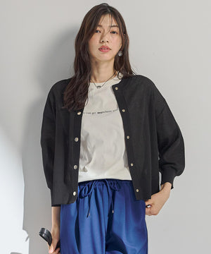 シアーニットショートカーディガン