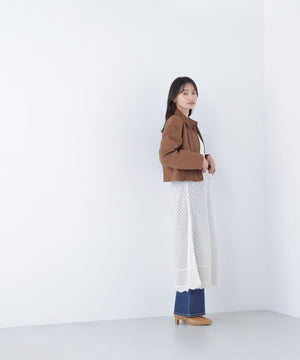 ステンカラーフェイクスエードブルゾン