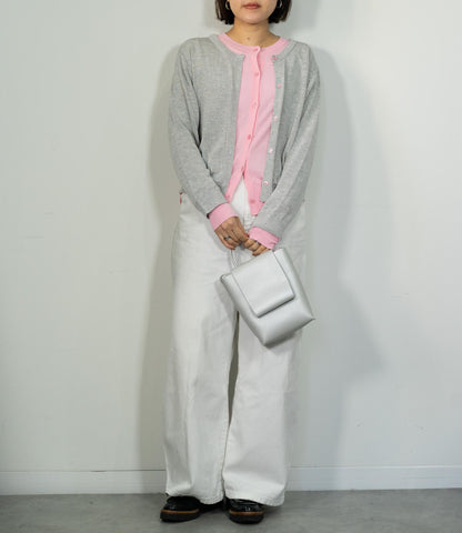 レイヤード風バイカラーカーディガン