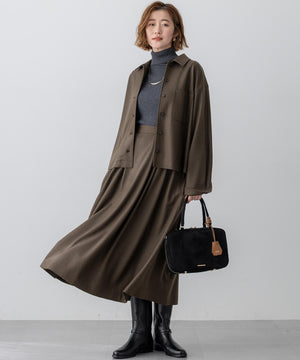 ウーステッドウール リブタートル ニット