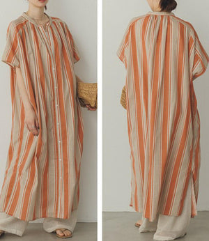 スラブコットンワンピース