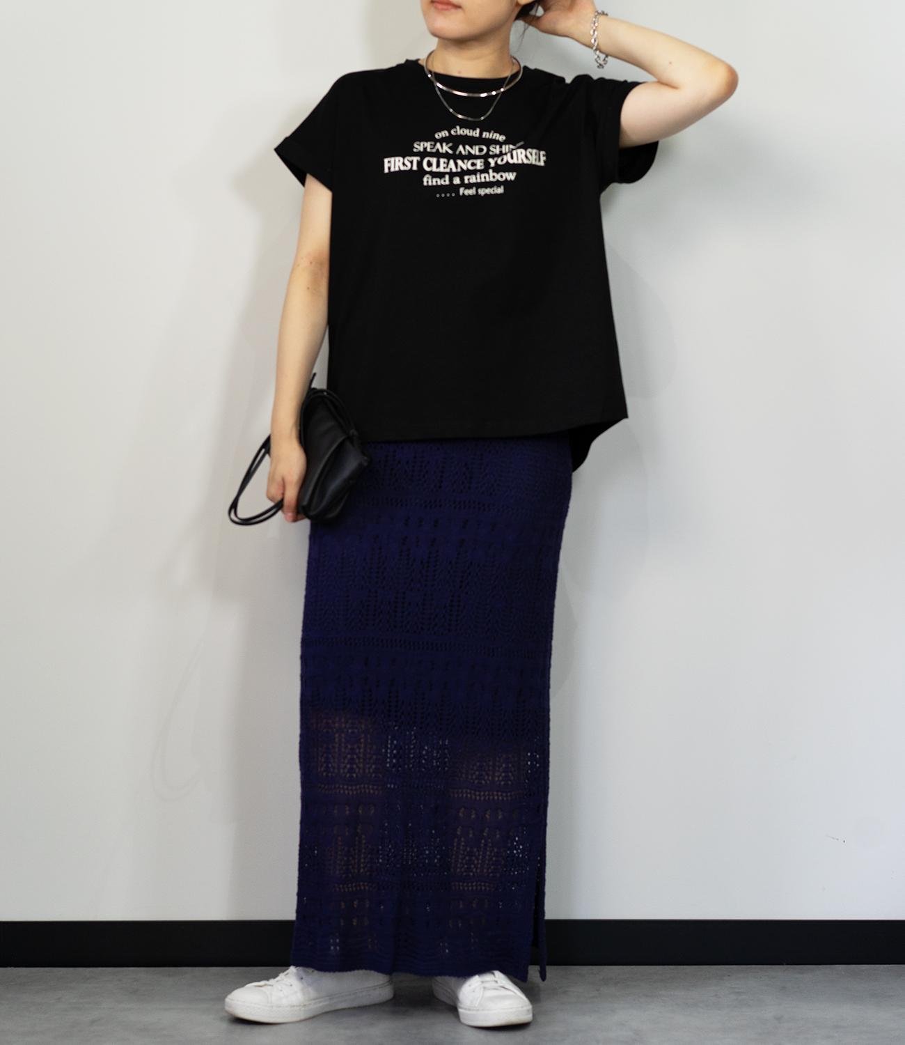 【接触冷感】レタリングフレンチスリーブTシャツ