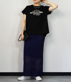 【接触冷感】レタリングフレンチスリーブTシャツ