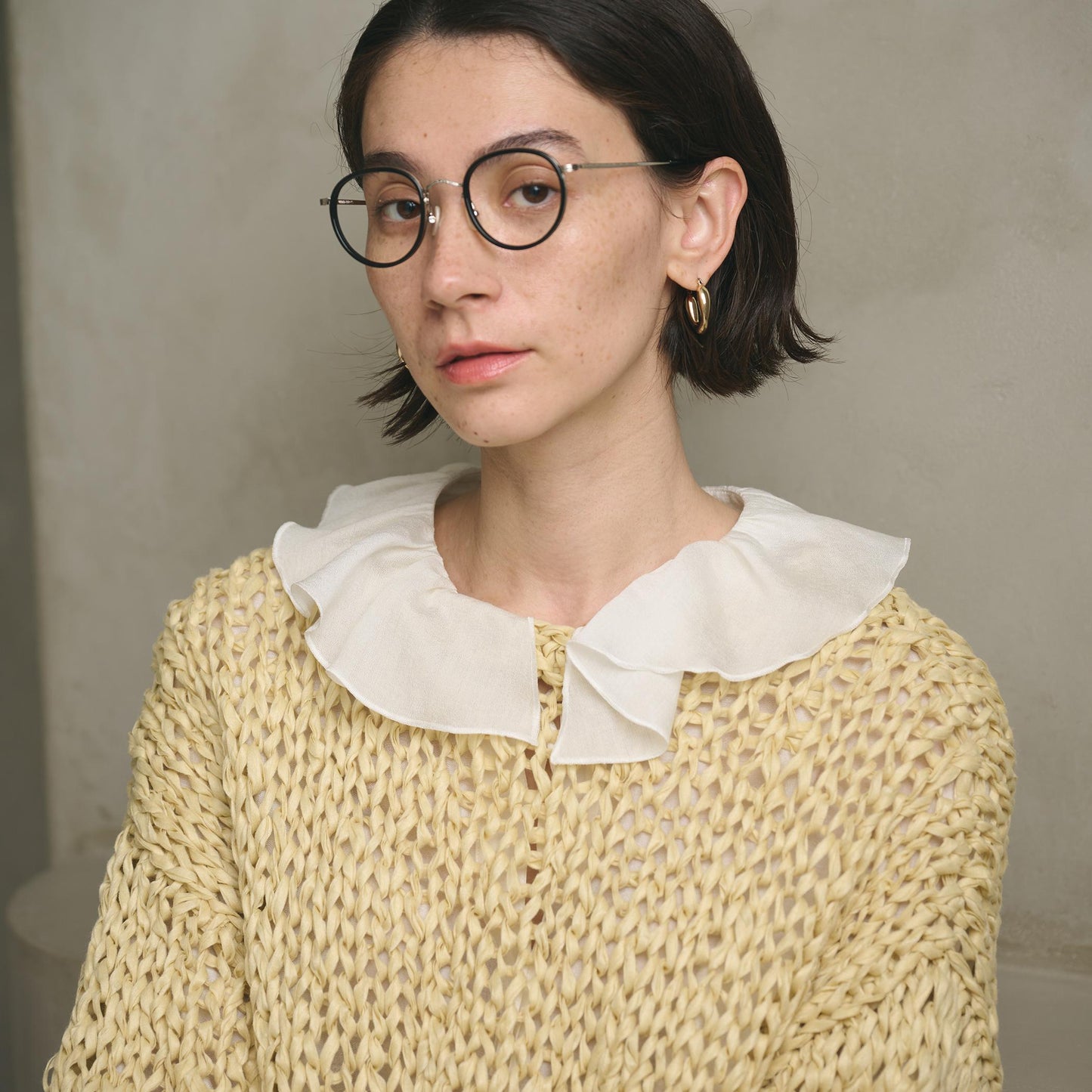 ラッフル スキッパーブラウス