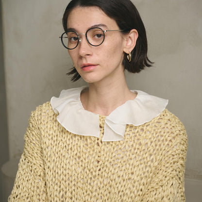 ラッフル スキッパーブラウス