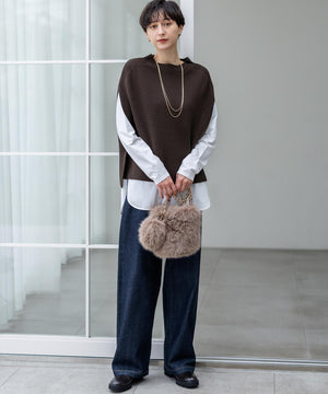 フェイクファー チャーム バッグ