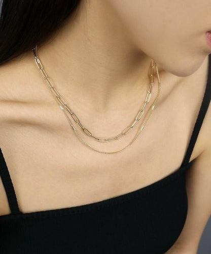 オーバルチェーンツインネックレス