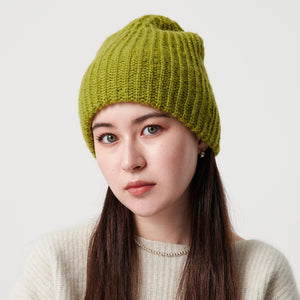 カラー ニットキャップ/オリーブ