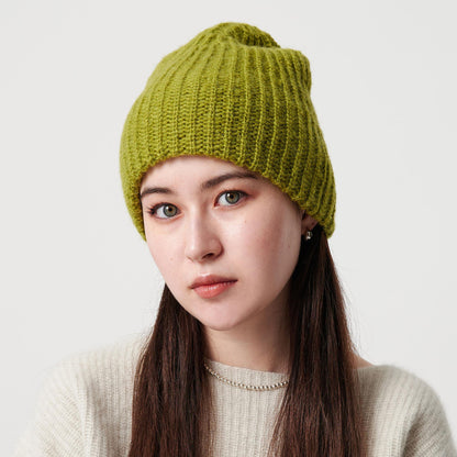 カラー ニットキャップ/オリーブ