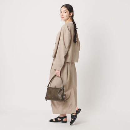 ポリエステルブレンド カラーレス ショートジャケット