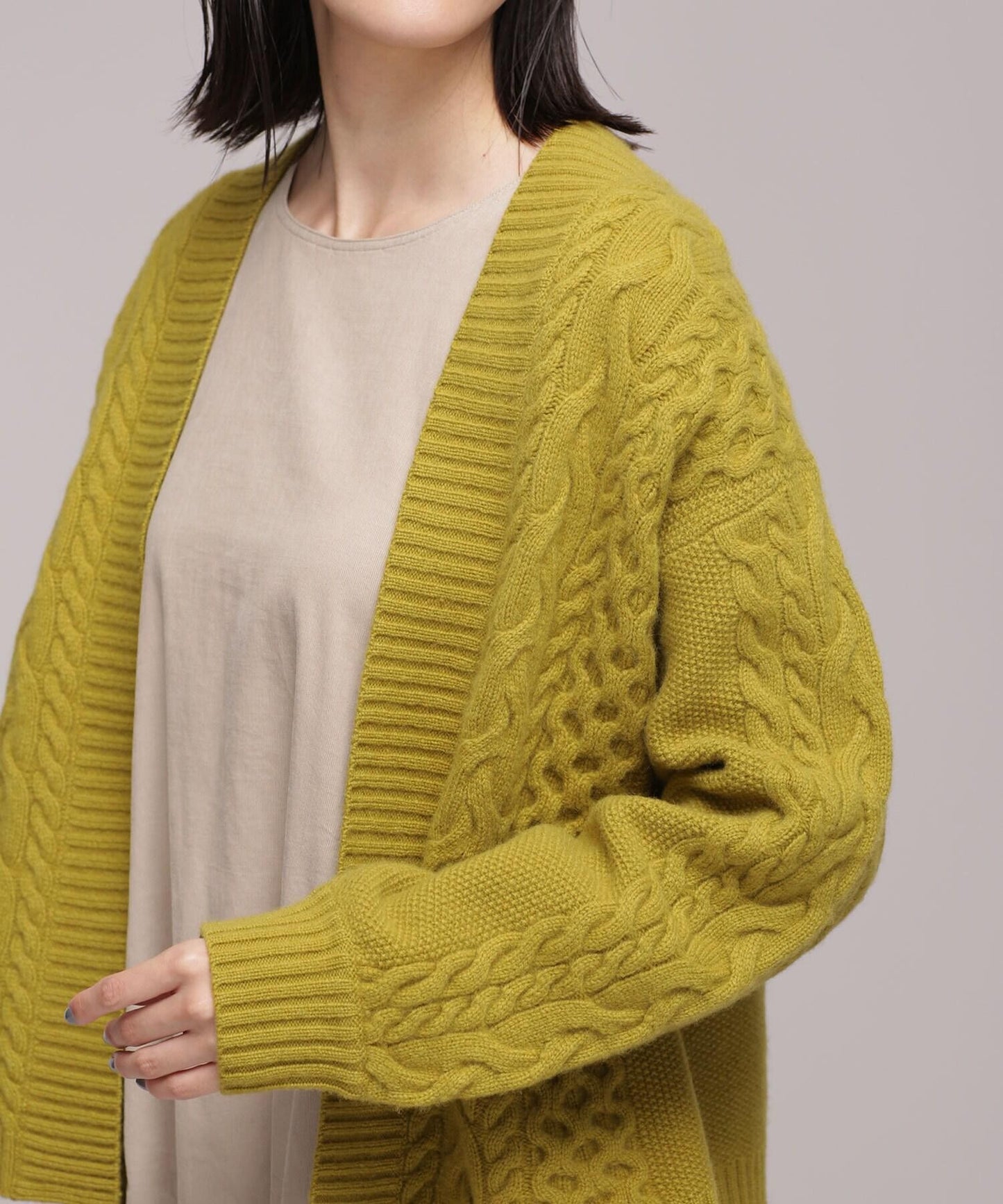 ハミルトン ケーブルショートカーディガン 長袖