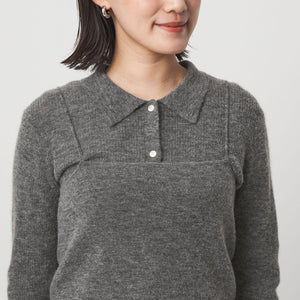 ポロニット カーディガン × ビスチェ ニット セット