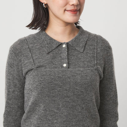 ポロニット カーディガン × ビスチェ ニット セット