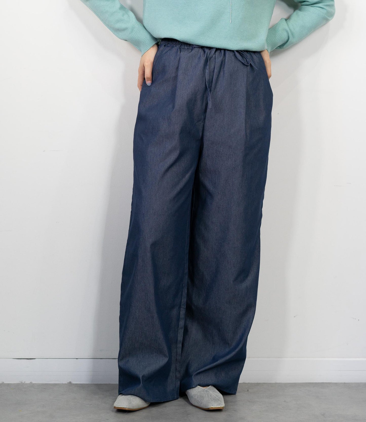 デニムライクイージーパンツ
