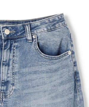 撥水ストレッチ ルーズワイドデニム