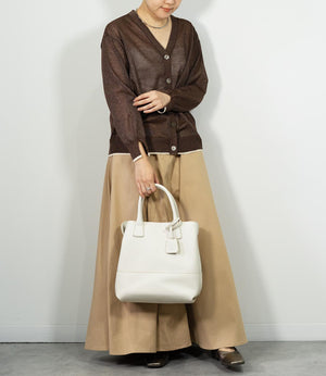 シアーラメバイカラーカーディガン