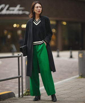 ウォッシャブルライトウール ストレートパンツ