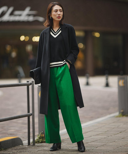 ウォッシャブルライトウール ストレートパンツ