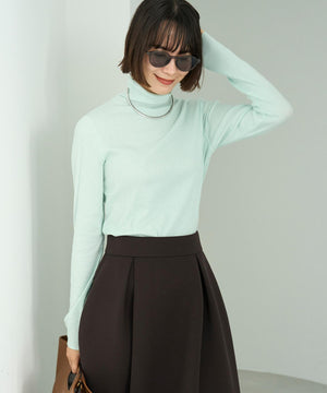 コットンカシミヤ タートルネックカットソー