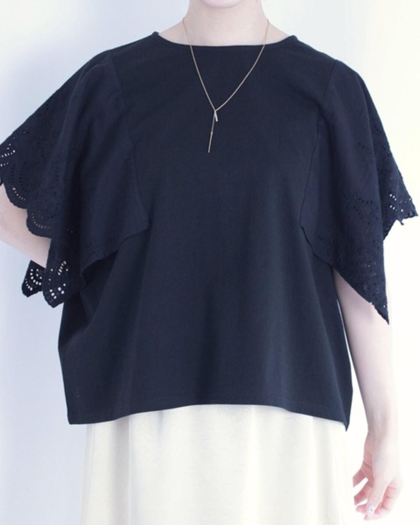 レースドッキングオーバーTシャツ