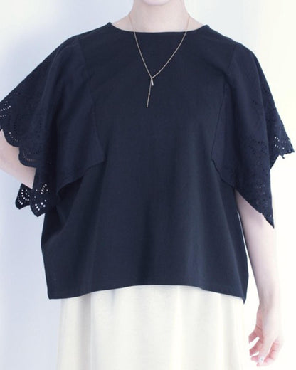 レースドッキングオーバーTシャツ