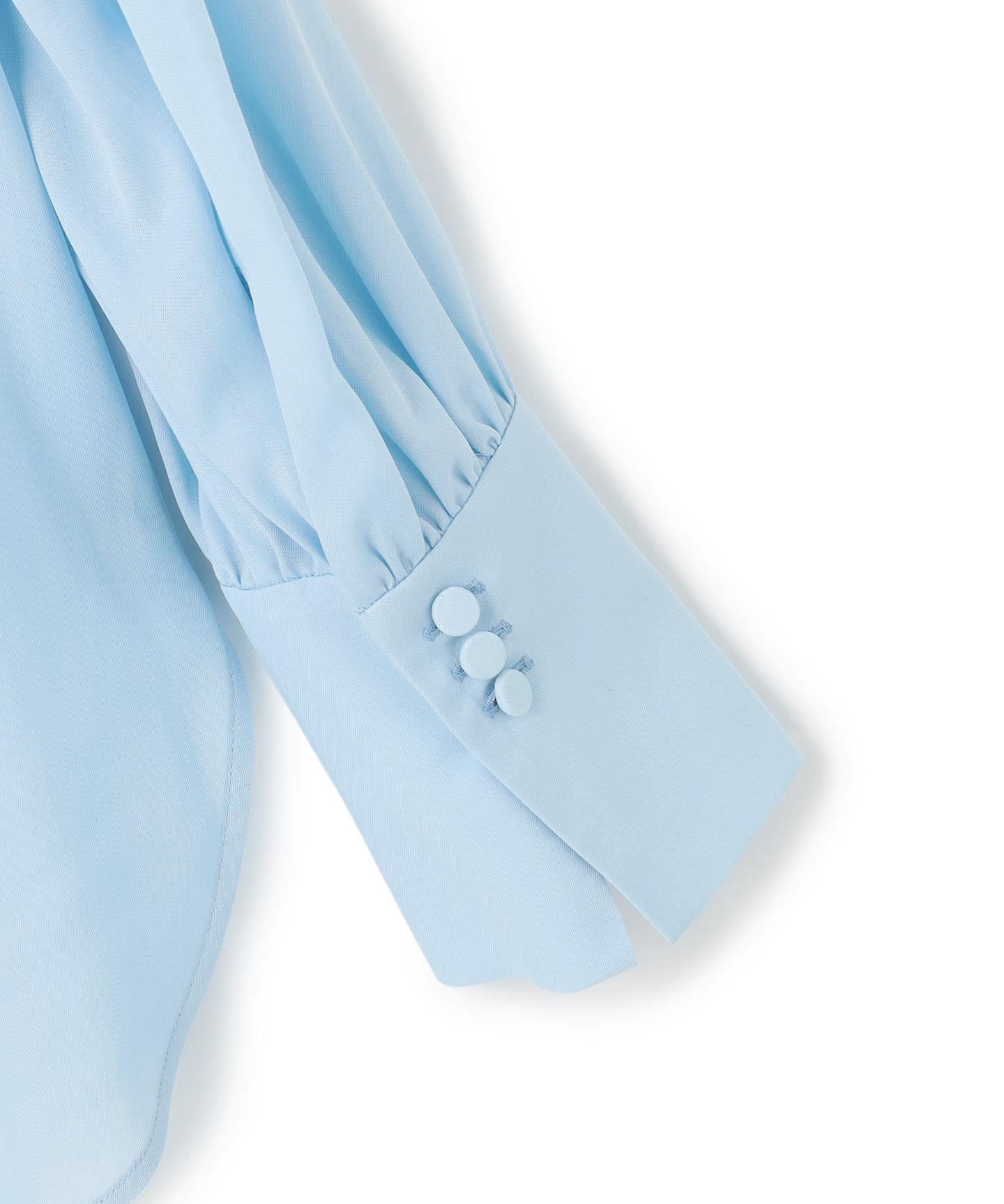 セルロースシルクビエラ ボウタイ付きブラウス