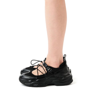 ＜SY＞レースアップベルクロ フラット50●↑