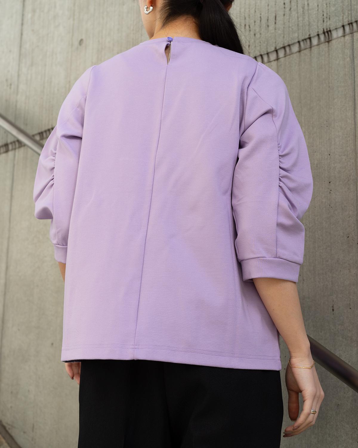 クルーネックボリュームスリーブカットソー