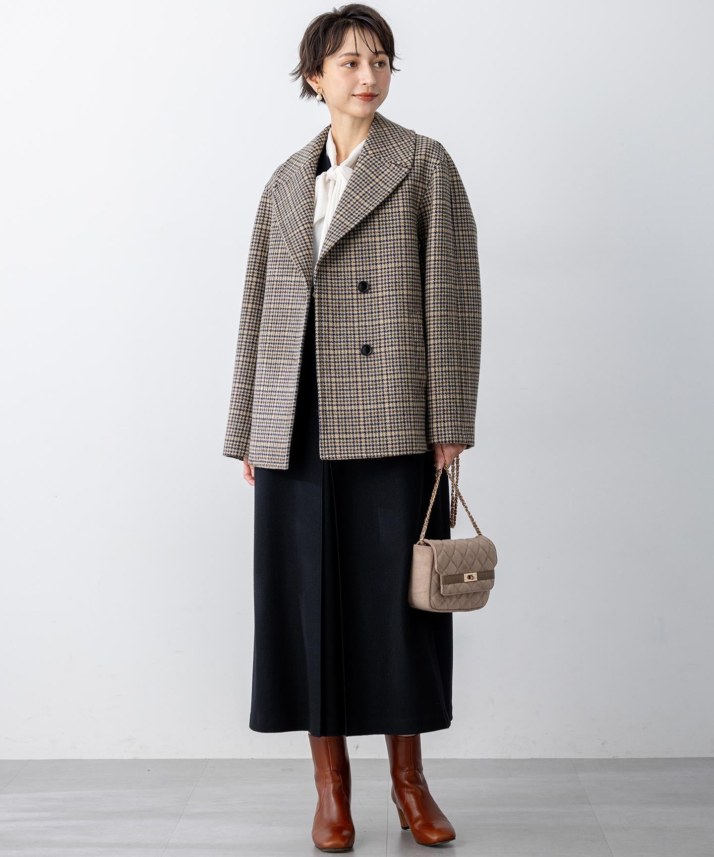 スエード キルティング ショルダーバッグ