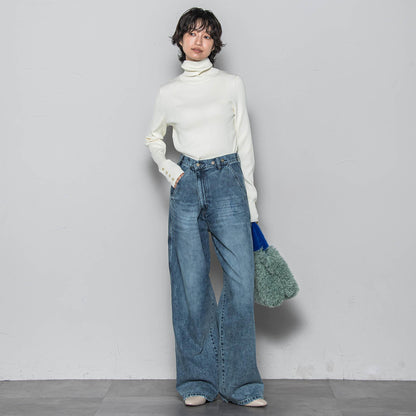 リブタートルニットプルオーバー≪手洗い可能≫