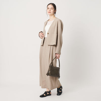 ポリエステルブレンド カラーレス ショートジャケット