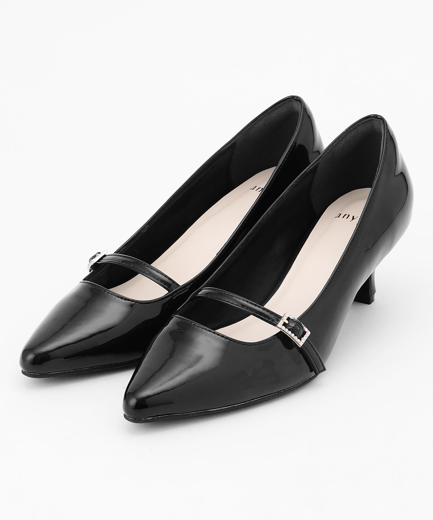 ミニストーンバックル パンプス