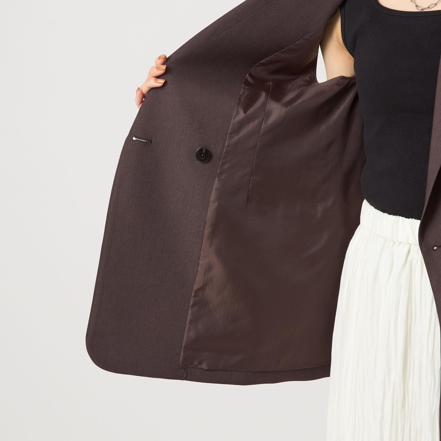 ツイードライク ジレ マシンウォッシャブル 帯電防止