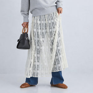 2WAY レース ロング スカート