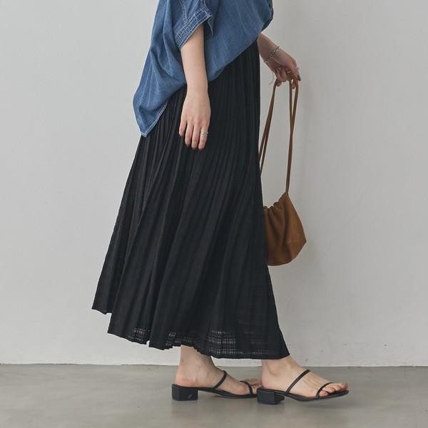 シアーチェックプリーツスカート