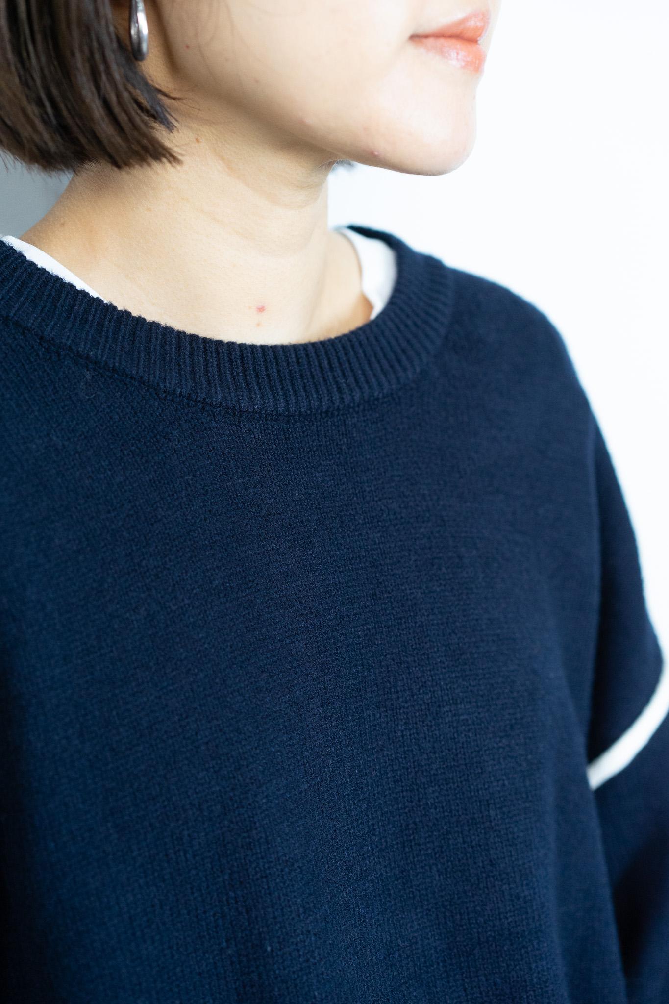 バイカラーラインニット