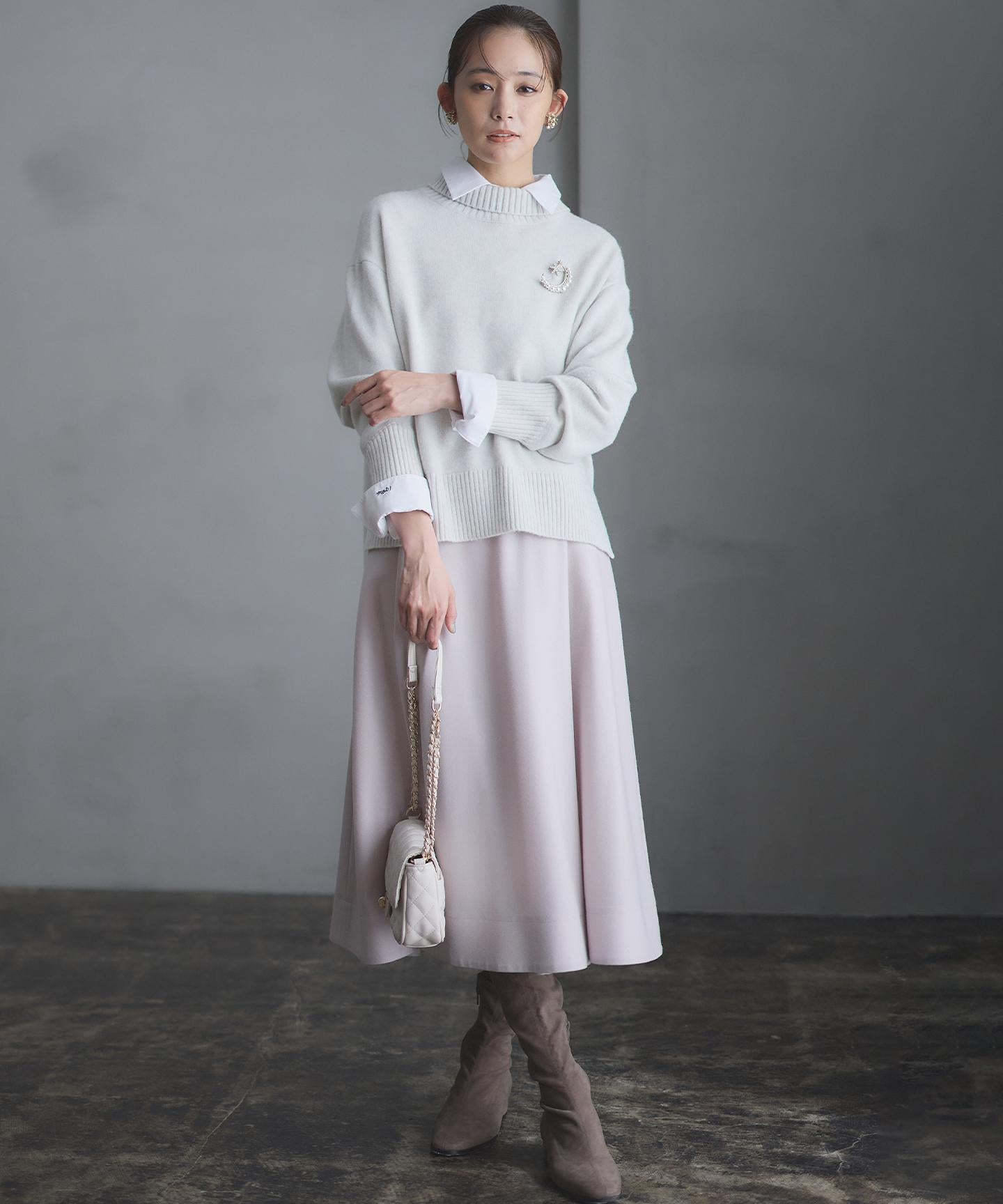 ウールカシミヤミックス ロールネック ニット