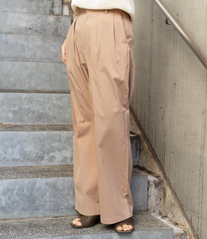 ベルト付きハイウエストストレートパンツ