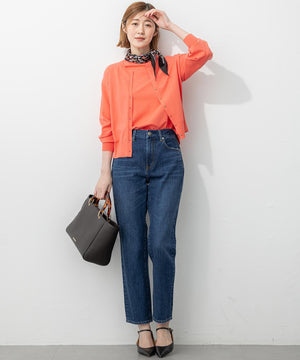 ヴィスコースストレッチ Vネック ニットカーディガン