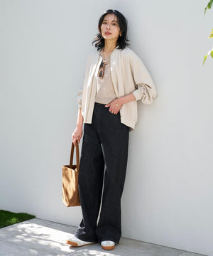 撥水 ワイドストレートデニム