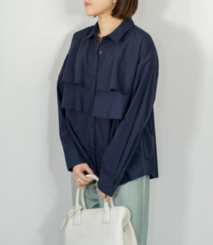 レイヤードライクダブルフリルシャツ