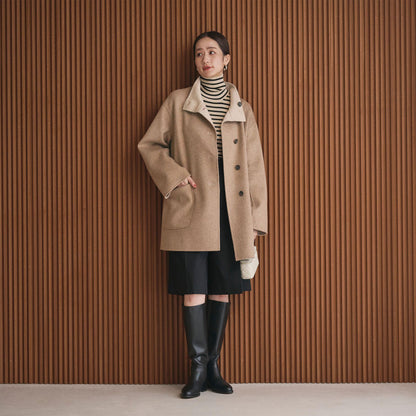 バイカラー リバー Aライン コート