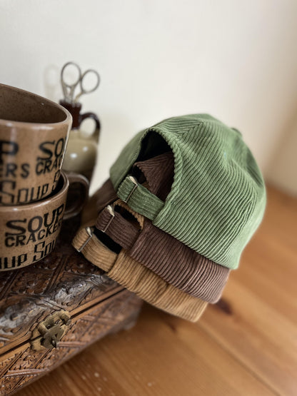 コーデュロイ刺繍ロゴキャップ