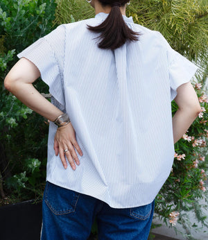 ストライプフレアスリーブブラウス