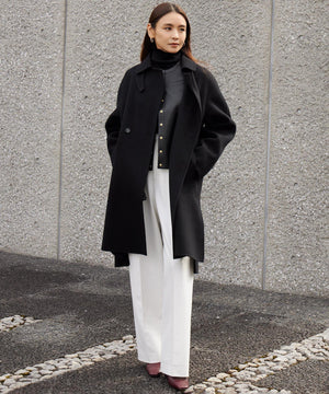 ウーステッドウール リブタートルネック ニット