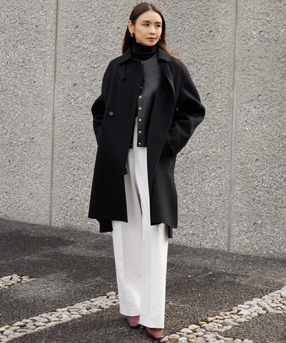 ウーステッドウール リブタートルネック ニット