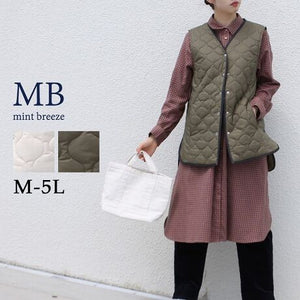 キルティングロングベスト