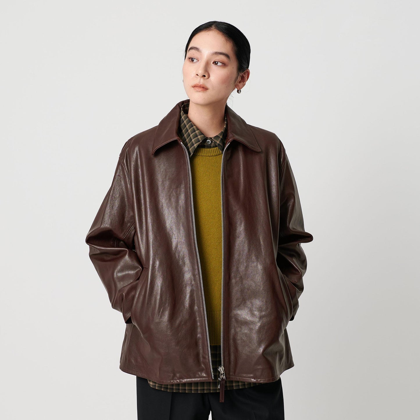 シープレザー フロントジップ ジャケット