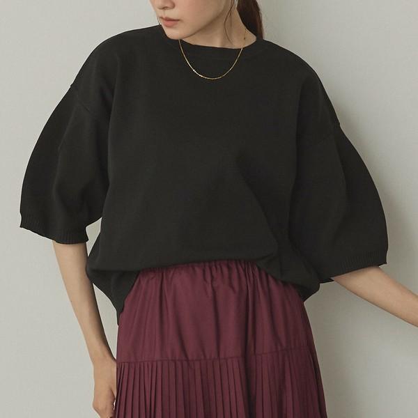 ぽわん5分袖ニットプルオーバー