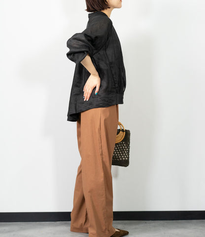 ストレッチリネンストレートパンツ